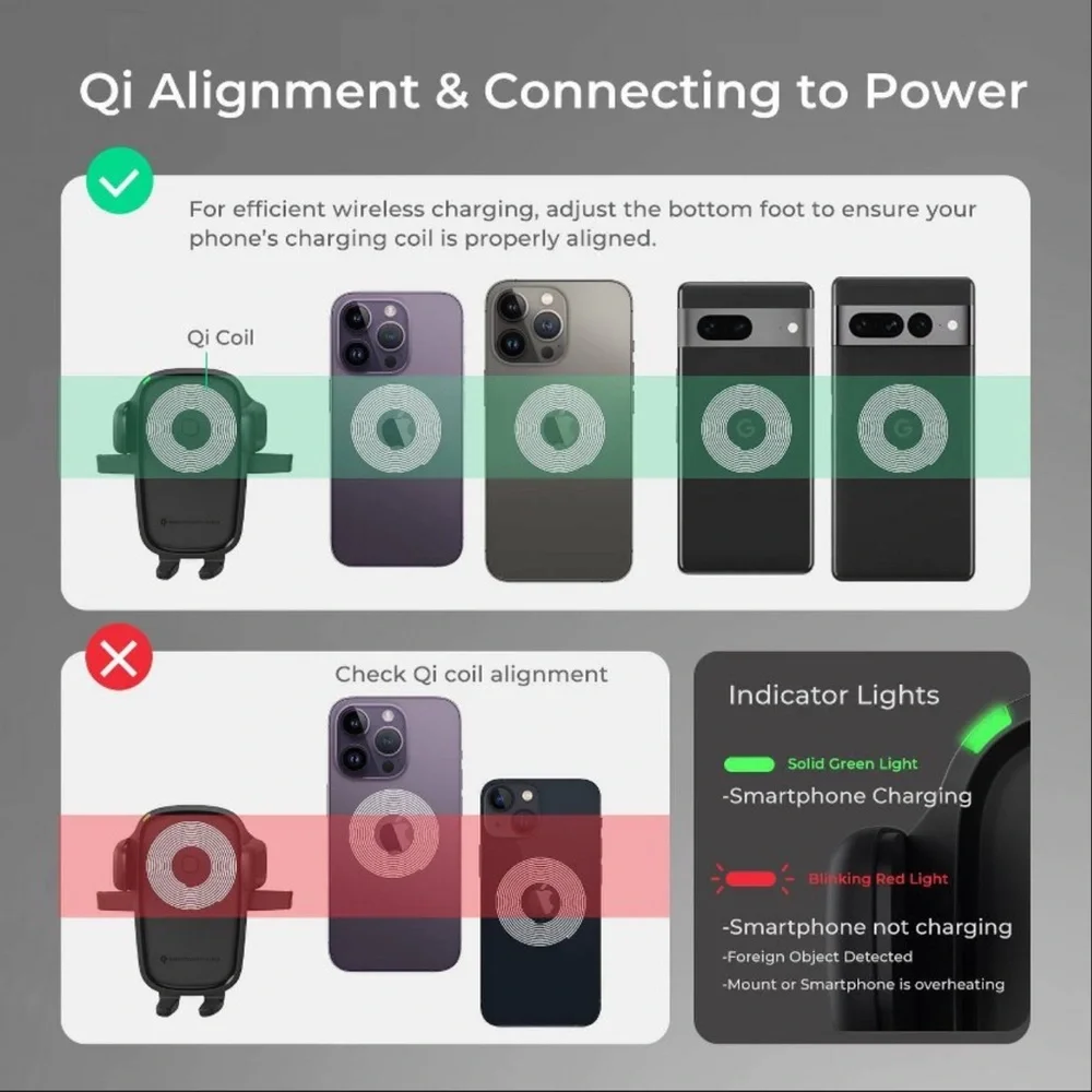 Easy One Touch Wireless Charging Car Mount